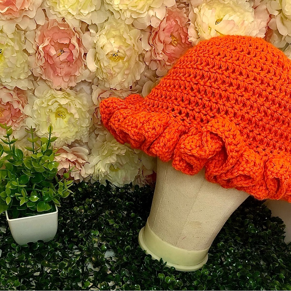 Crochet Ruffle Hat - Picture 7 of 7